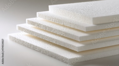 Stacked white foam sheets for crafting and design projects