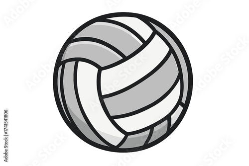 Volleyball ball vector illustration for sport design. Game equipment icon for competition, championship or tournament. Beach volley symbol. Team sport concept isolated on white.