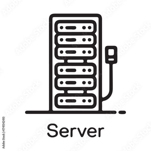 server icon vector silhouette design 