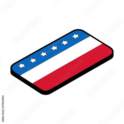 Vector illustration of american flag with stars and stripes graphic element for design