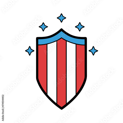 American shield emblem vector graphic iconic patriotic design scalable illustration symbol