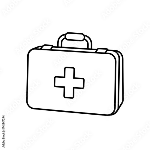 Outline drawing of a first aid kit icon silhouette