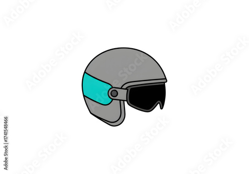 gray motorcycle helmet png on transparent background