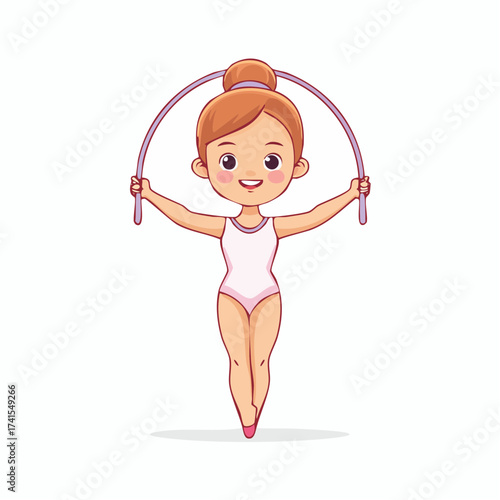 Girl rhythmic gymnastics with transparent background
