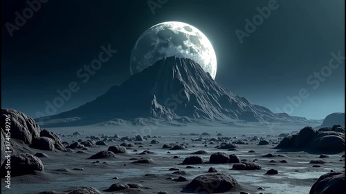 Moonlit Majesty - A Cosmic Glow on Rugged Cliffs