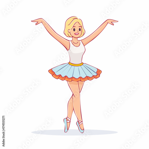 Ballerina dancer in tutu with transparent background
