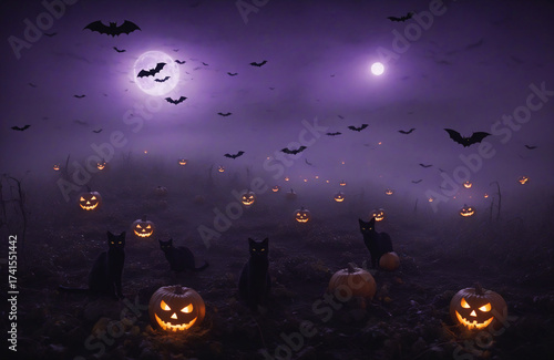 halloween background with pumpkin