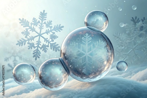 Hydration Concept Art with Luminous Molecules and Frosty Glow