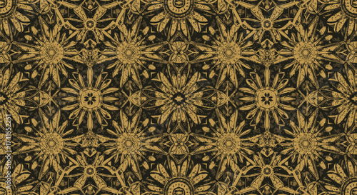 Gold & black patterned textile
