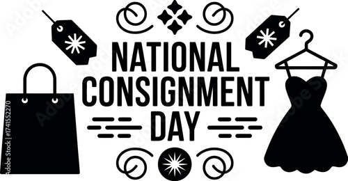 Vector art of celebrate national consignment day with sustainable shopping and unique finds