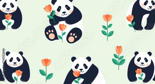 Cute panda pattern