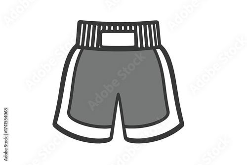 Boxing shorts vector icon. Boxer trunks for training, fight. Sportswear symbol. Athletic wear for combat sports like Muay Thai, kickboxing. Isolated flat graphic illustration.