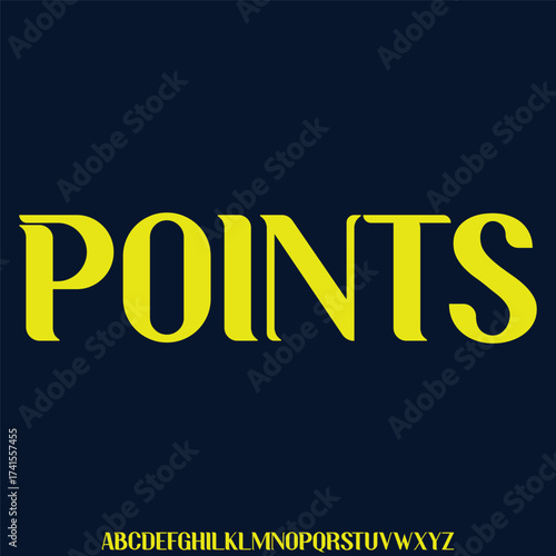 Modern rounded sans serif alphabet display font vector. Points typeface illustration