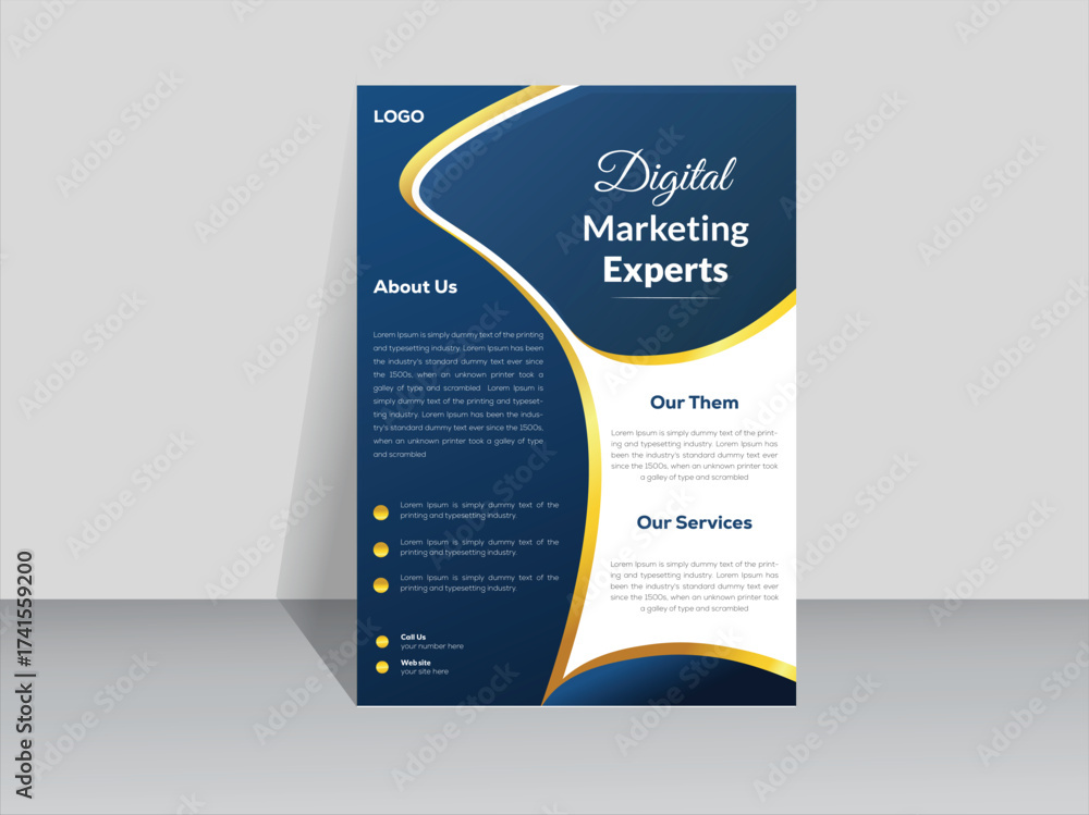 Obraz premium Modern template, in blue color, and modern design