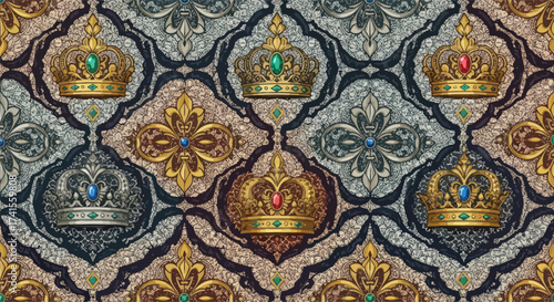 Crown & fleur pattern