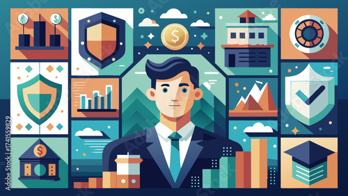Vector icon set fintech