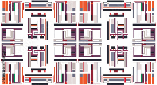 Abstract geometric pattern with rectangles and muted, modern colors
