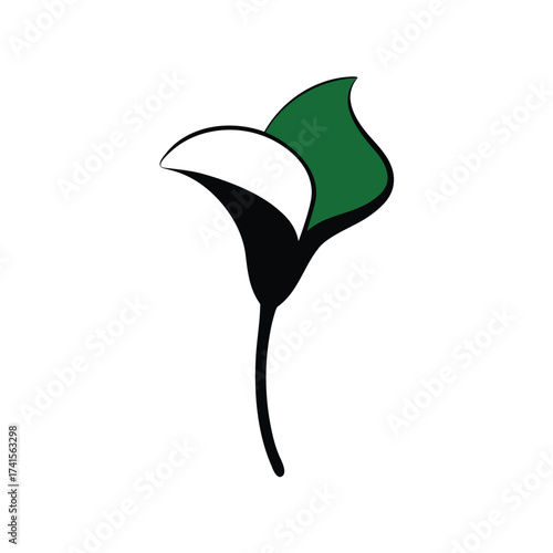 lily of the valley, calla coloring silhouette vector 