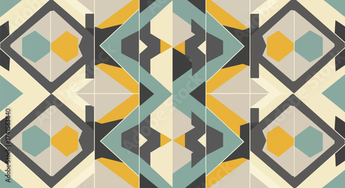 Geometric pattern featuring diamonds, hexagons, and triangles