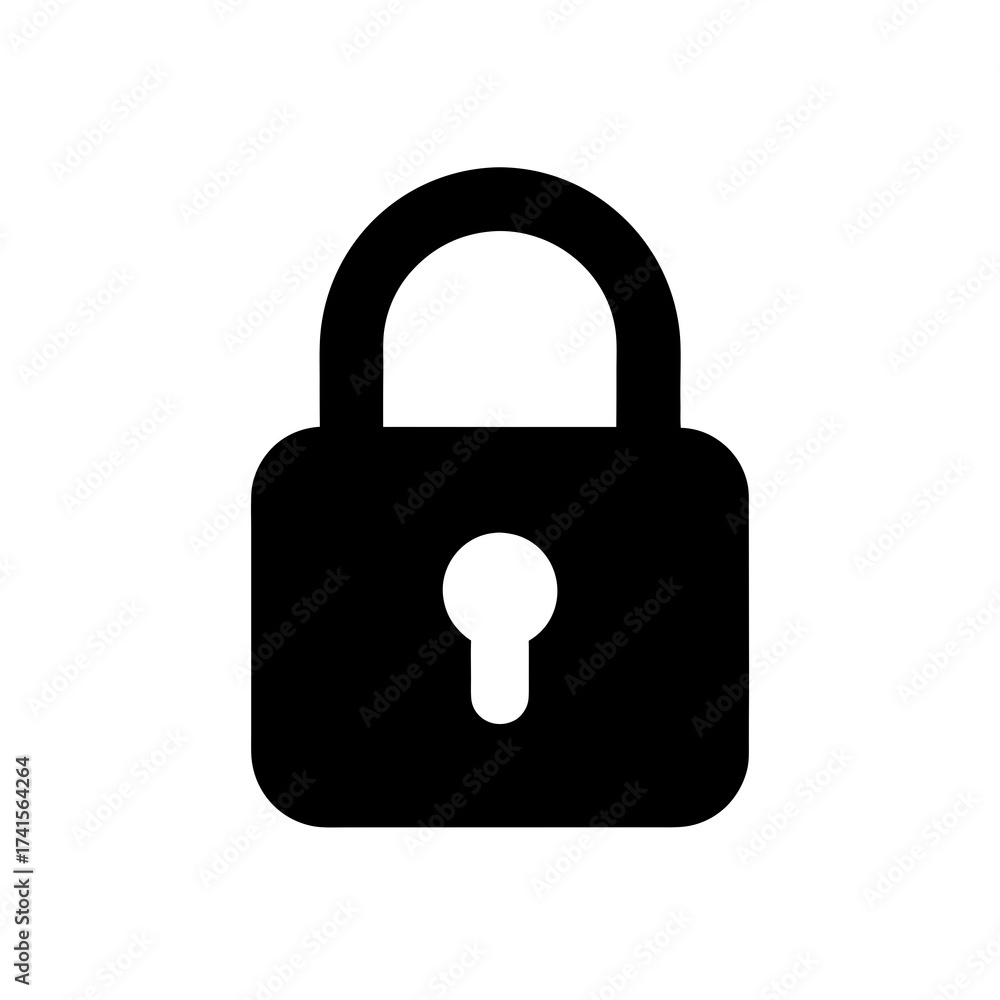 lock silhouette black vector icon style simple lock silhouette black vector icon style simple