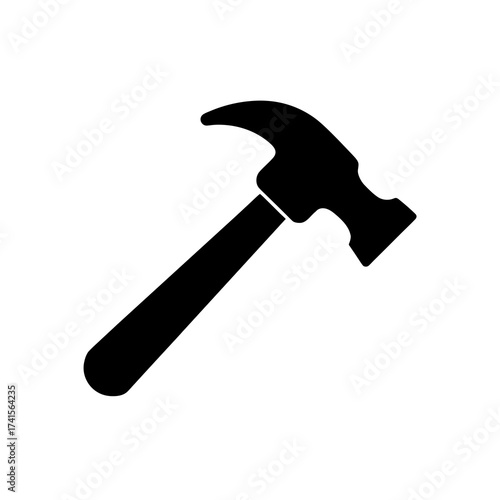 hammer silhouette  black vector icon style  simple