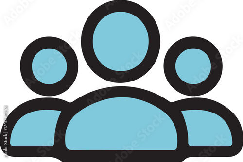 Abstract icon representing a team of three people in a group