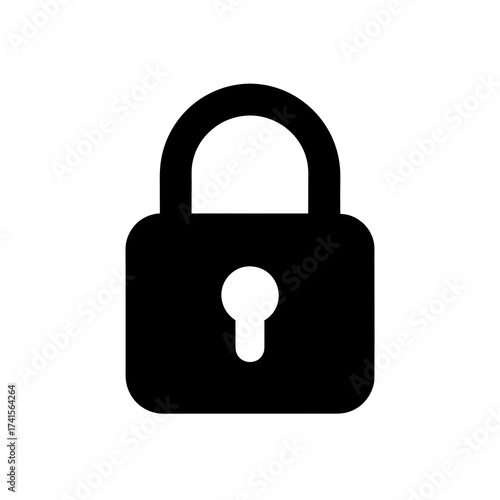 lock silhouette  black vector icon style  simple 