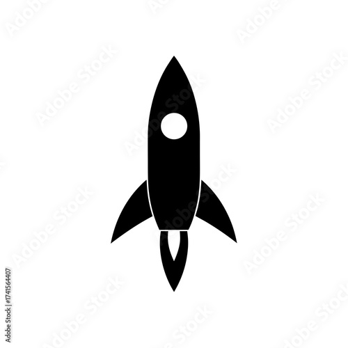 rocket silhouette  black vector icon style  simple