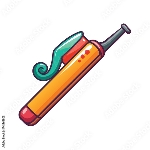 Cartoon Curling Iron Isolated on White Background Illustration