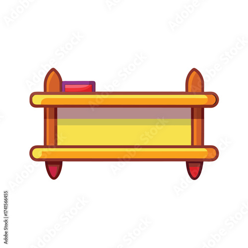 Cartoon Wall Shelf Isolated on White Background