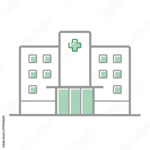 Clinic Building Icon - Medical Center & Healthcare Facility Symbol