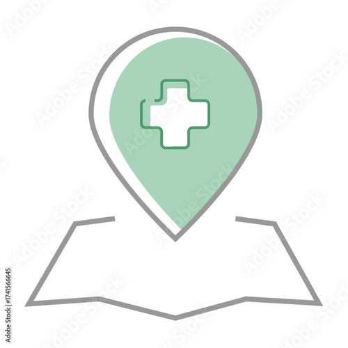 Location Medical Icon - Hospital & Healthcare Pin Map Symbol