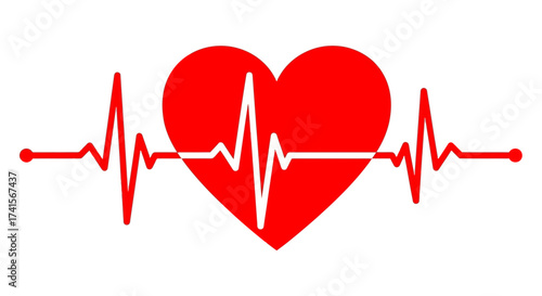 Heart Beat Line Icon – Medical, Health, Cardiogram, ECG, Love Pulse Vector Illustration