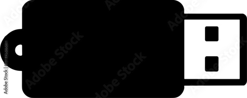 USB flash drive silhouette on white background