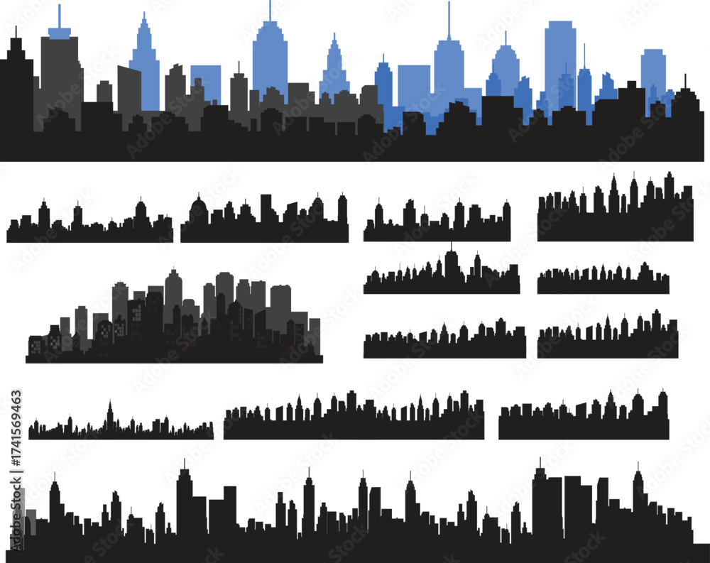 Fototapeta premium london skyline in black silhouetter design 