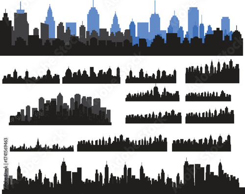 london skyline in black silhouetter design 