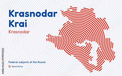 Bild auf Leinwand Krasnodar Krai map, Russia