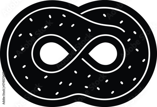 Black mask vector icon for carnival or masquerade party illustration on a white background