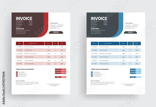 Paybill Invoice design for shop template 