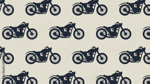Vintage motorcycle pattern conveying freedom and adventure perfect for retro designs, apparel, and backgrounds adding a cool rebel vibe
