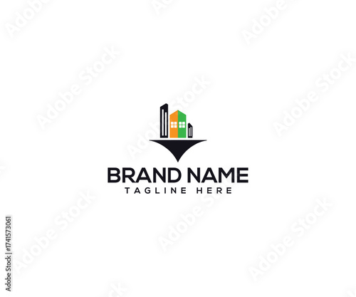 Abstract City Icon: A minimalist icon, depicting the essence of urban architecture with sleek lines and symbolic representation of buildings, conveying modernity and sophistication.