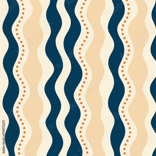 seamless pattern with stylized fishes