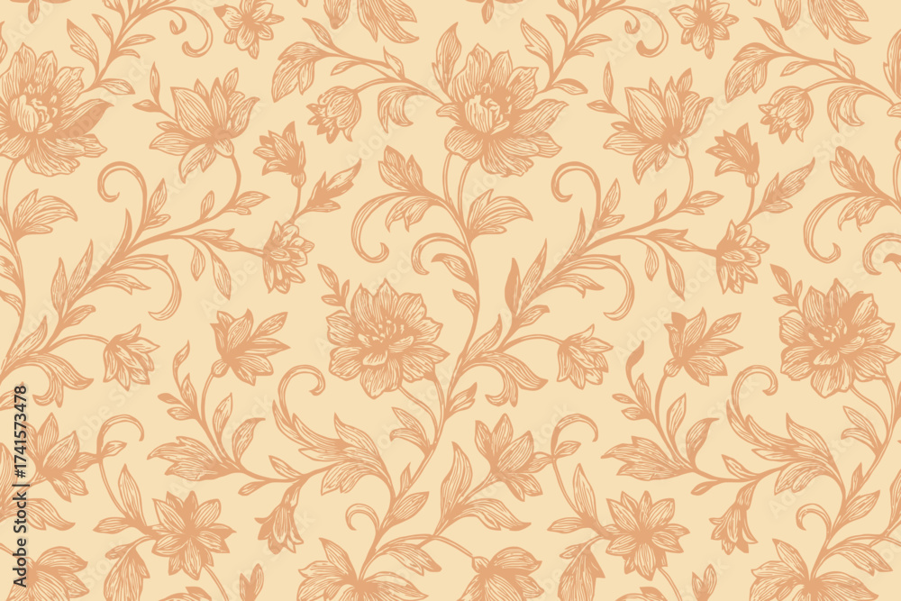 Fototapeta premium seamless damask pattern