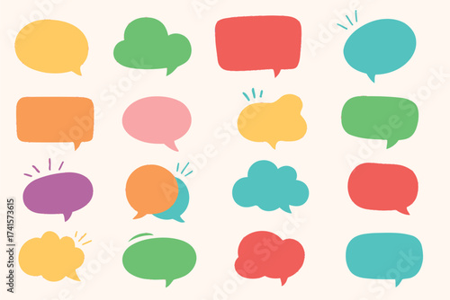set of speech bubbles