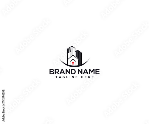 Emblem of urban development : A modern logo symbolizing residential and commercial properties. Representing growth, the future of housing, and business. 