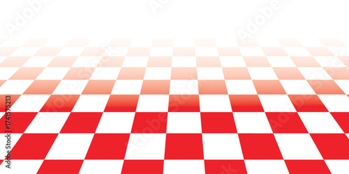 Red and white lattice vector illustration alternating into square shape. vector illustration