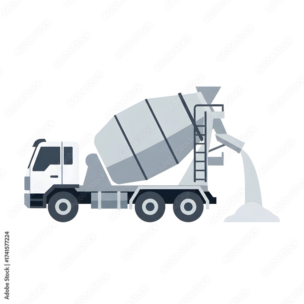 Fototapeta premium Concrete Mixer Truck Vector