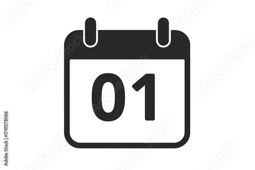 May 1st calendar page icon. International Workers' Day or Labour Day symbol. First day of the month. Date, schedule, appointment, reminder vector design element isolated.