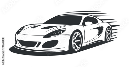 Sports Car Graphic Silhouette Sleek Design Vehicle Automotive Speed