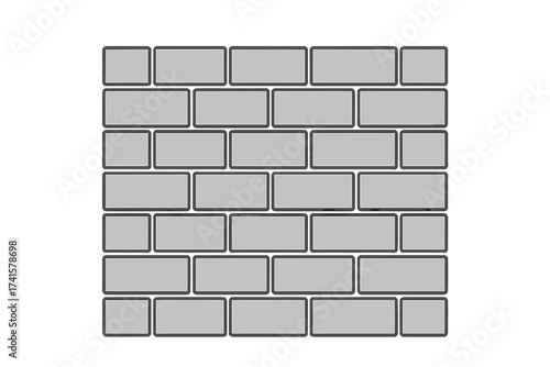Seamless paved surface texture vector. Grey pavement brick pattern background. Clean geometric floor tile design. Modern outdoor walkway vector illustration with transparent background.